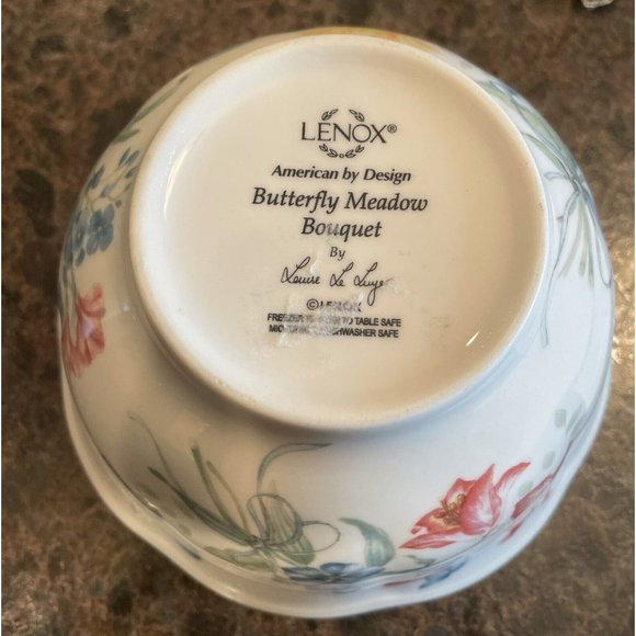 Vintage Lenox Butterfly Meadows Bouquet Bowl by LouiseLe Luyes - Picture 6 of 6